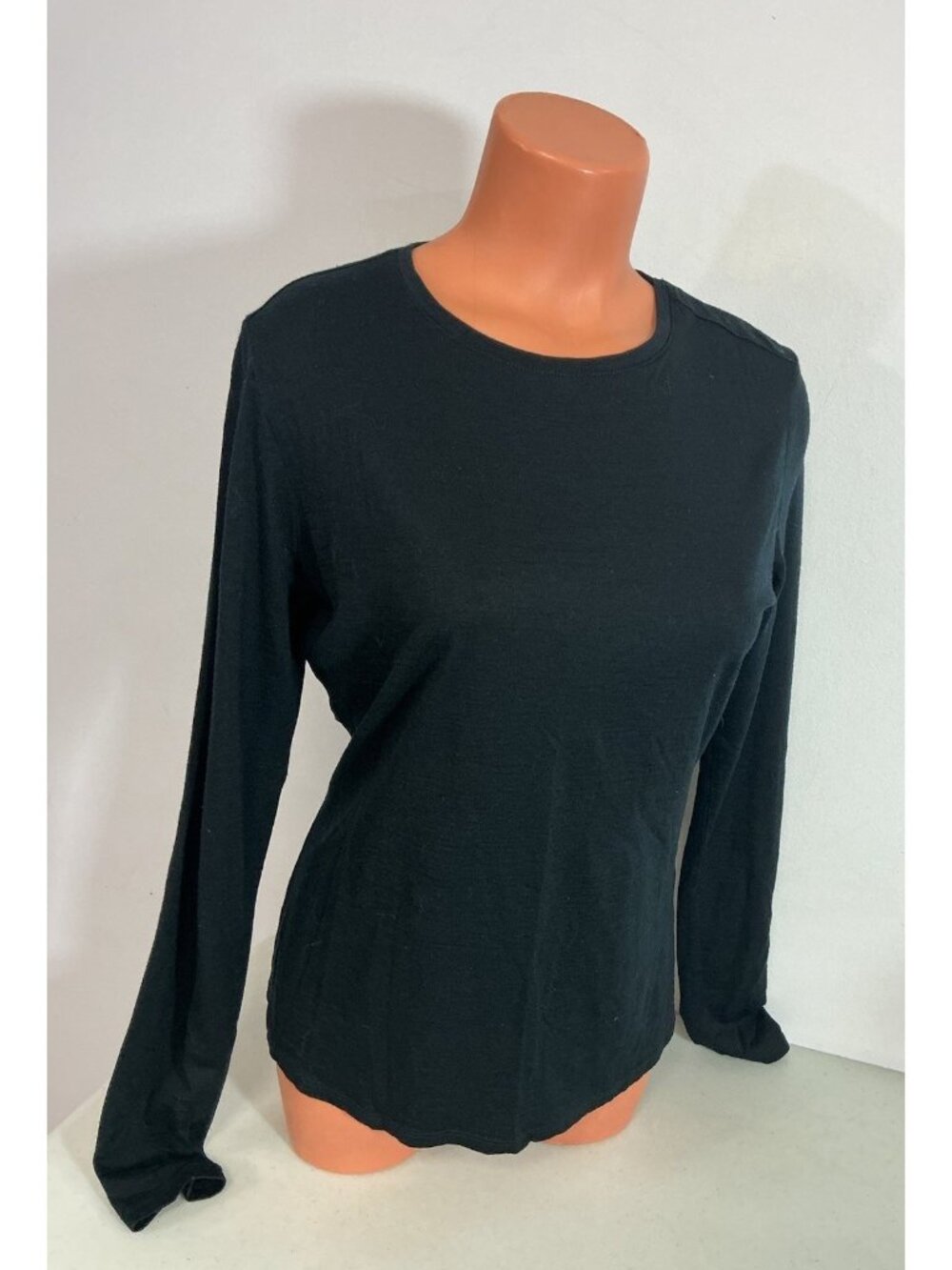 Segments Merino Wool Long Sleeve Black Base Layer Top Womens Medium